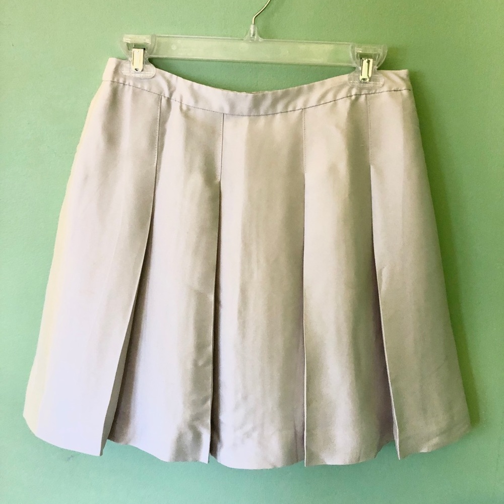 J CREW Shiny Silver Mini Skirt